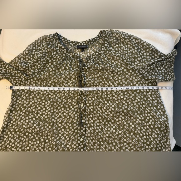 Sheer green floral women’s top sz 22/24 - Picture 6 of 11